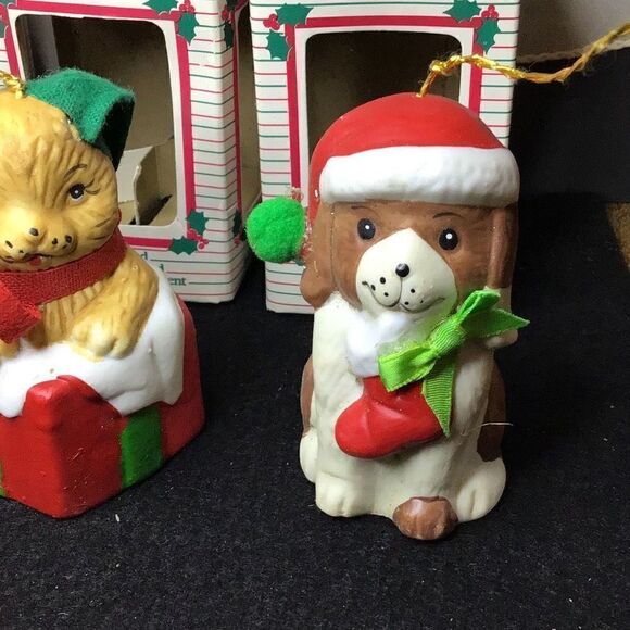 Ornaments set of 3 vintage hand painted and crafted animal bell ornaments by Gif - Picture 4 of 10